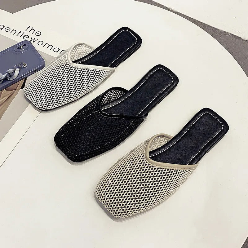 Women’s Mules Closed Toe Mesh | Slip-On Flat