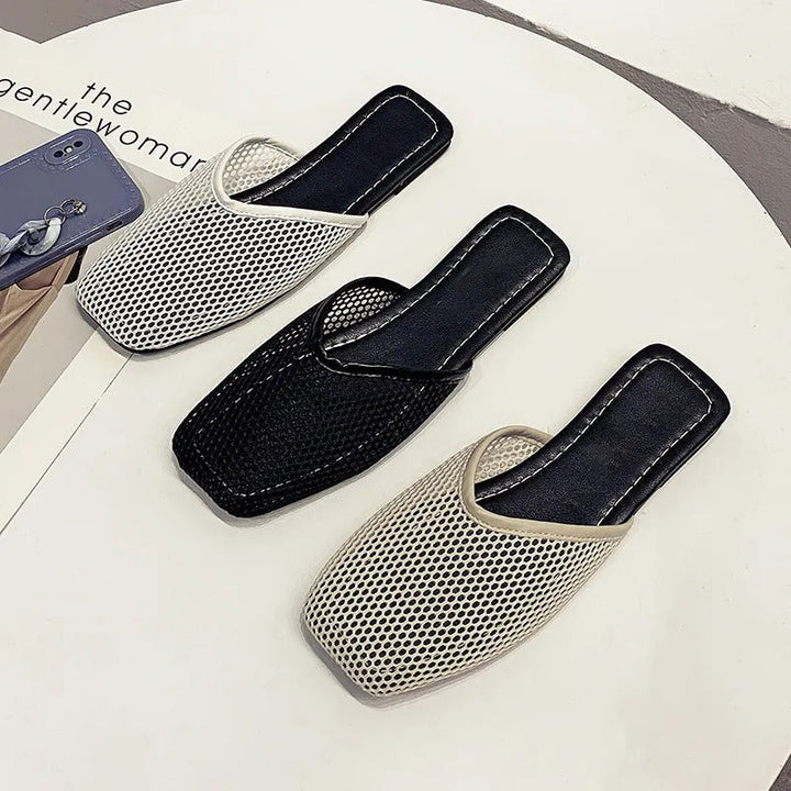 Women’s Mules Closed Toe Mesh | Slip-On Flat