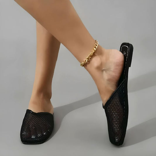 Women’s Mules Closed Toe Mesh | Slip-On Flat