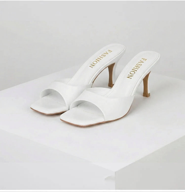 Women’s Mules Open Toe Slip-On Heel | Square
