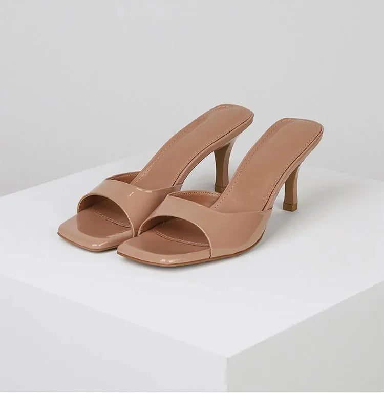 Women’s Mules Open Toe Slip-On Heel | Square
