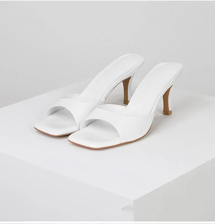 Women’s Mules Open Toe Slip-On Heel | Square