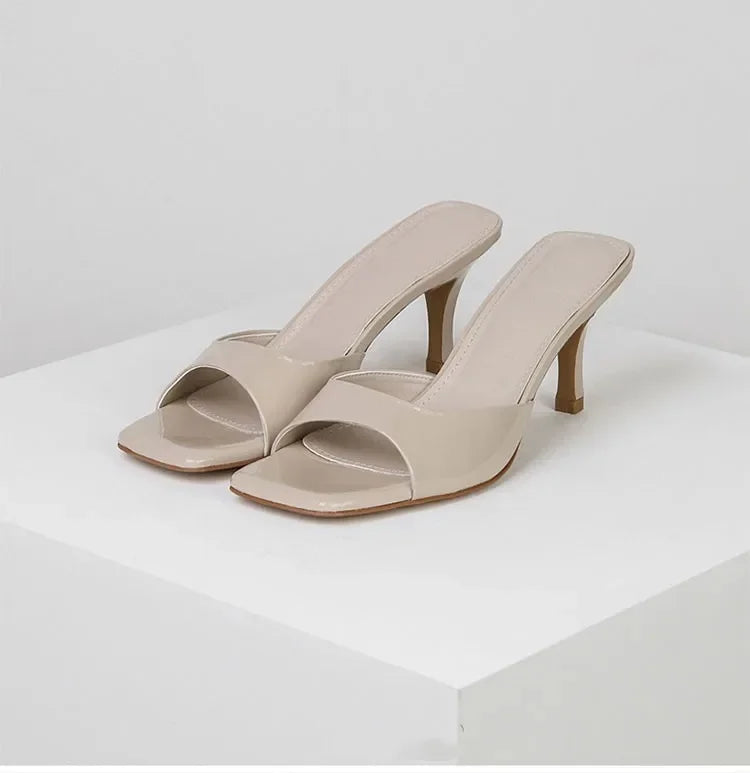 Women’s Mules Open Toe Slip-On Heel | Square