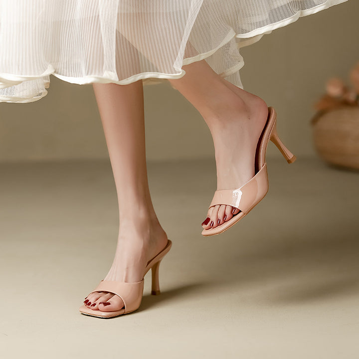 Women’s Mules Open Toe Slip-On Heel | Square
