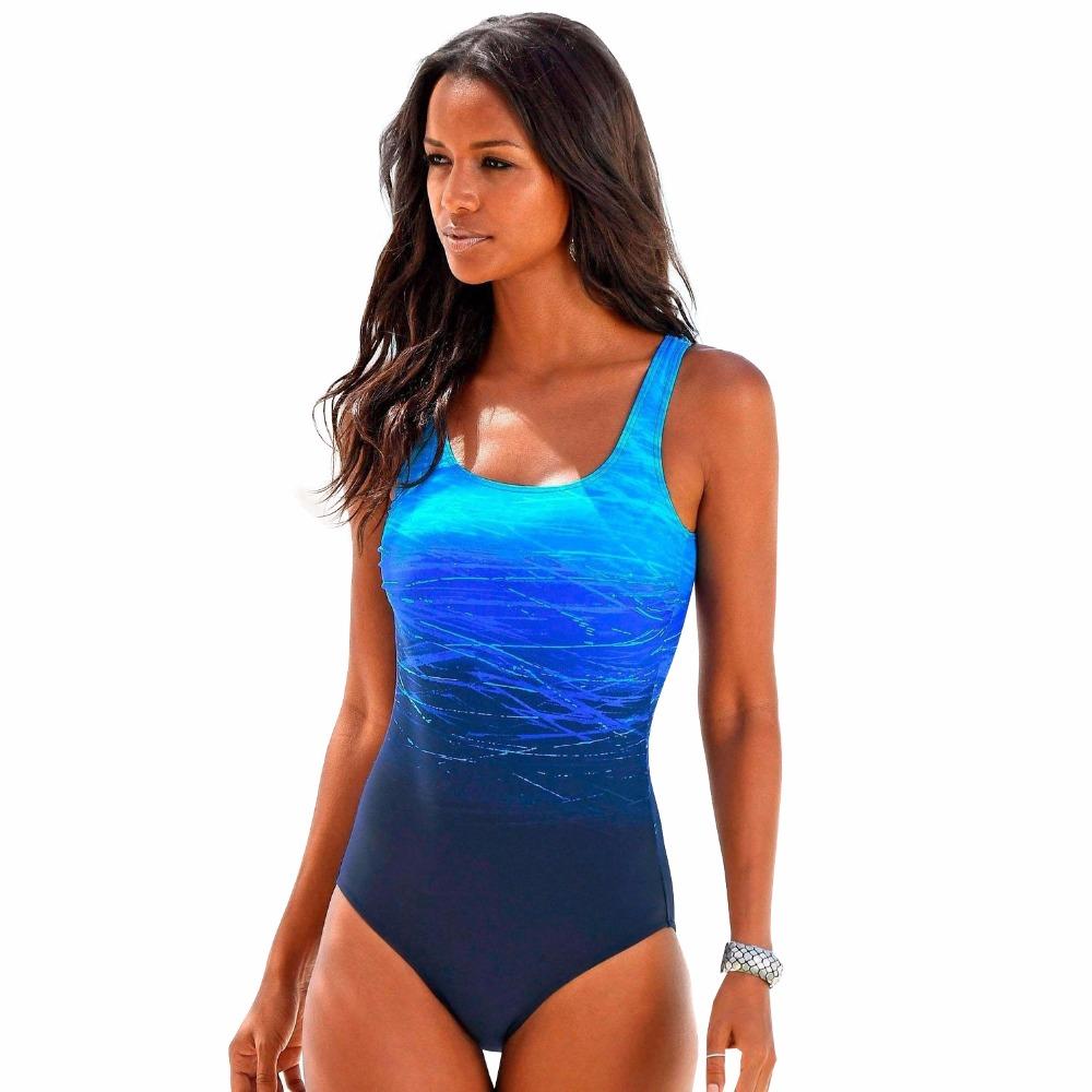 Women's One Piece Swimsuit Ombre Scoop Neck | Beach