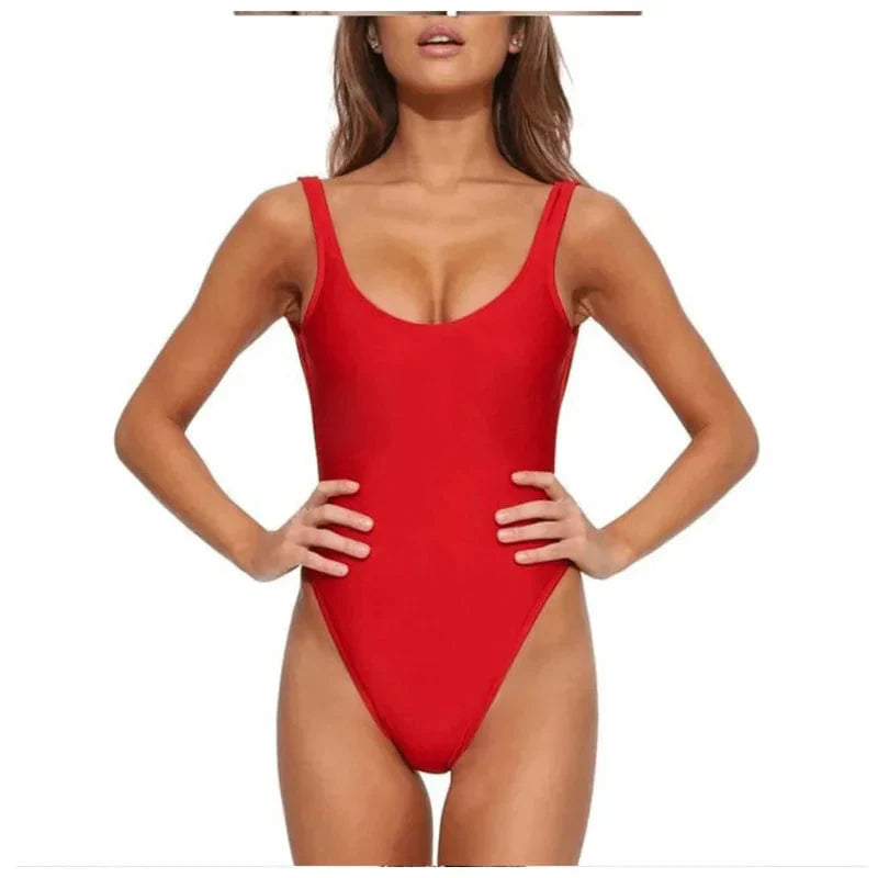 Women's One Piece Swimsuit Scoop Neck | Open Back