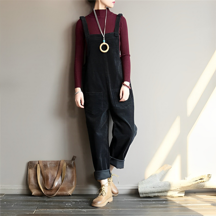 Women's Overalls with Front Pockets & Wide Leg | Relaxed Fit