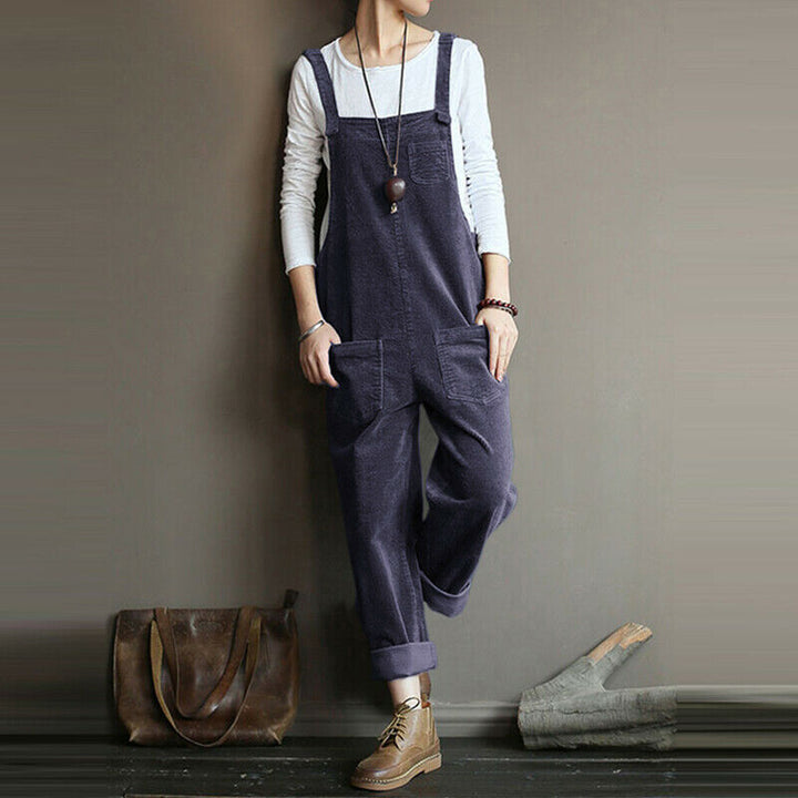 Women's Overalls with Front Pockets & Wide Leg | Relaxed Fit