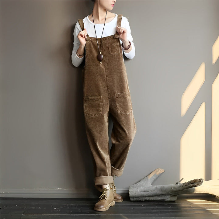 Women's Overalls with Front Pockets & Wide Leg | Relaxed Fit