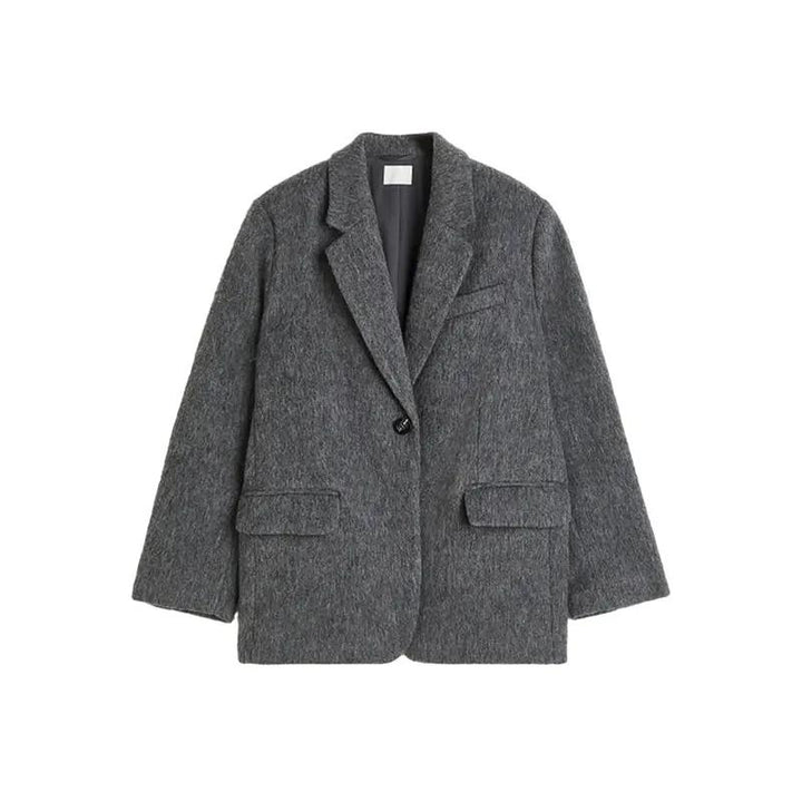 Women's Oversized Blazer with Flap Pockets | Notched Lapel
