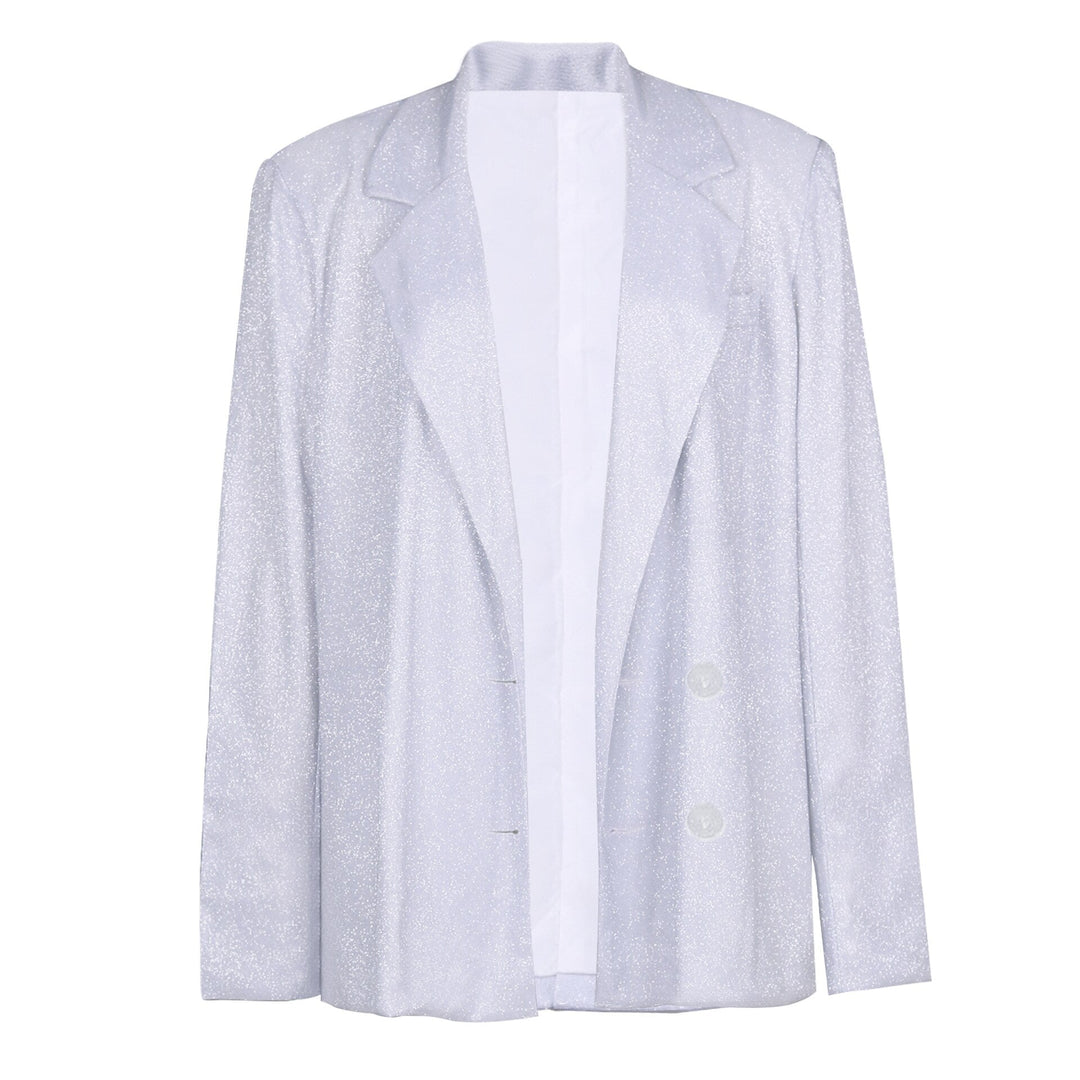 Women's Oversized Blazer with Glitter Finish | Notched Lapel