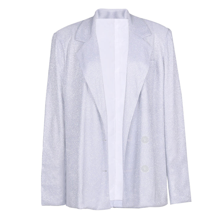 Women's Oversized Blazer with Glitter Finish | Notched Lapel