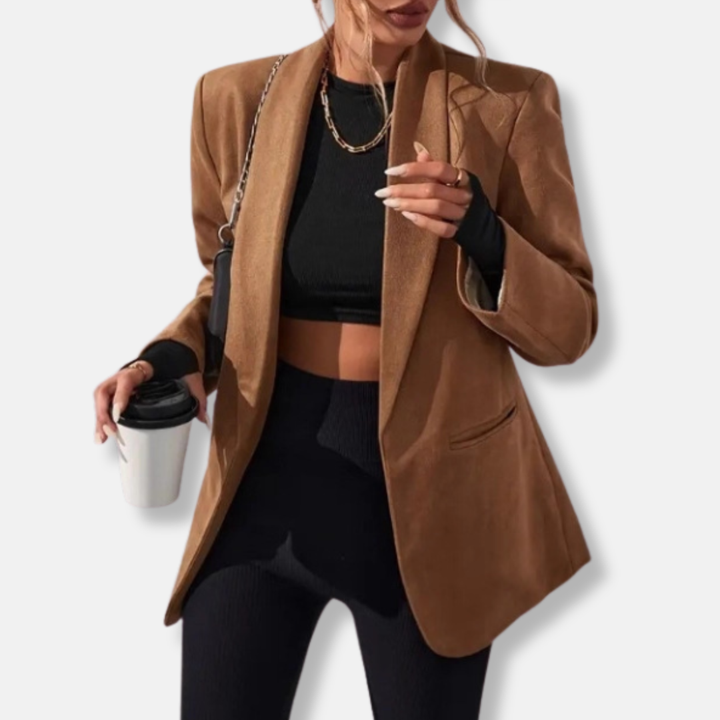 Women's Oversized Blazer with Shawl Collar | Open Front