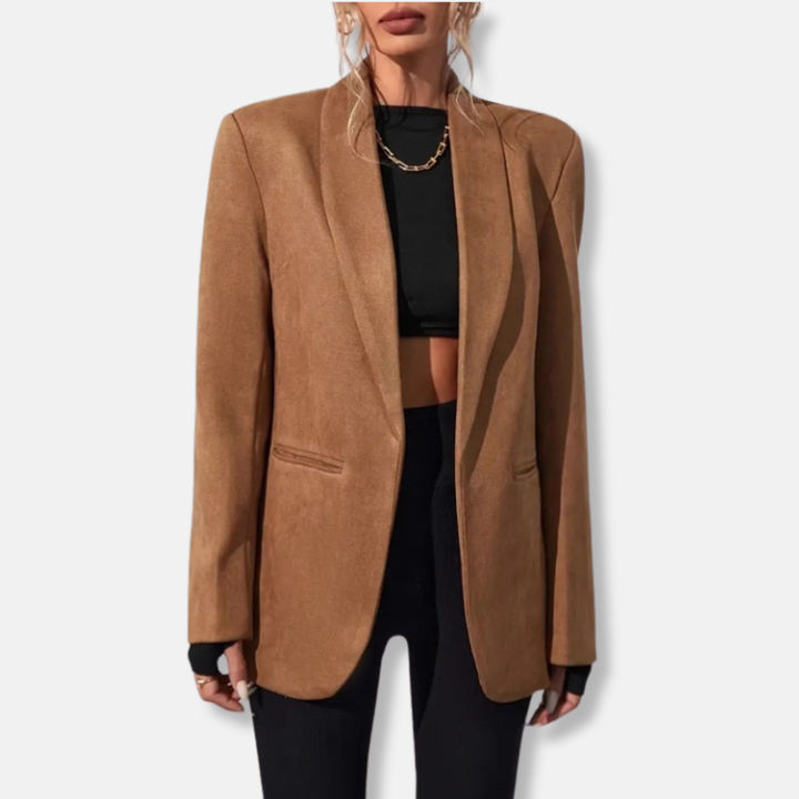 Women's Oversized Blazer with Shawl Collar | Open Front