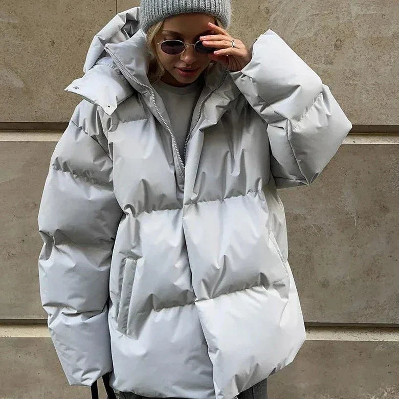 Women's Oversized Puffer Jacket Hooded | Zip Up