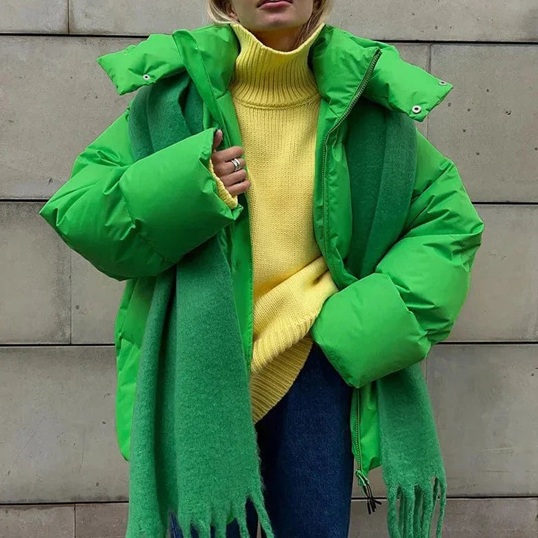 Women's Oversized Puffer Jacket Hooded | Zip Up