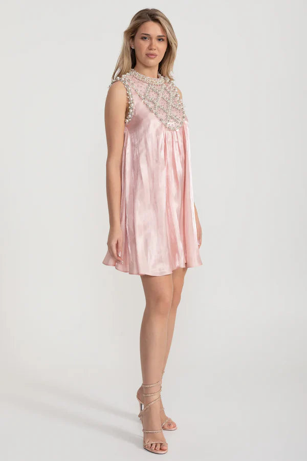 Women's Pink Dress Embellished Mini | Party