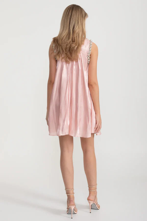 Women's Pink Dress Embellished Mini | Party
