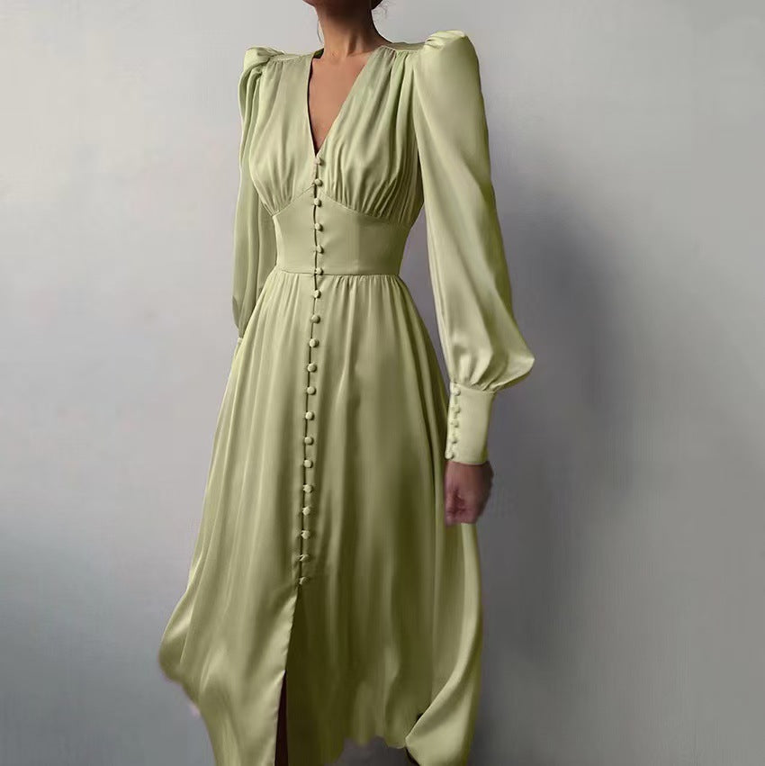 Women's Pink Dress Long Sleeve Midi | Wedding Guest