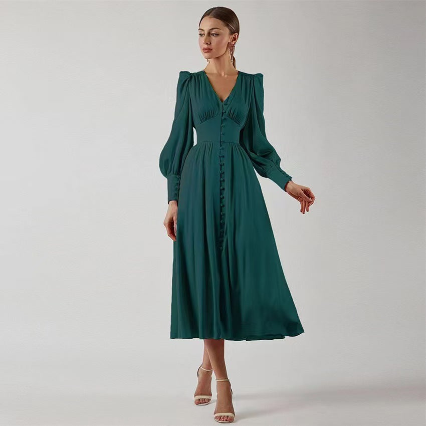 Women's Pink Dress Long Sleeve Midi | Wedding Guest