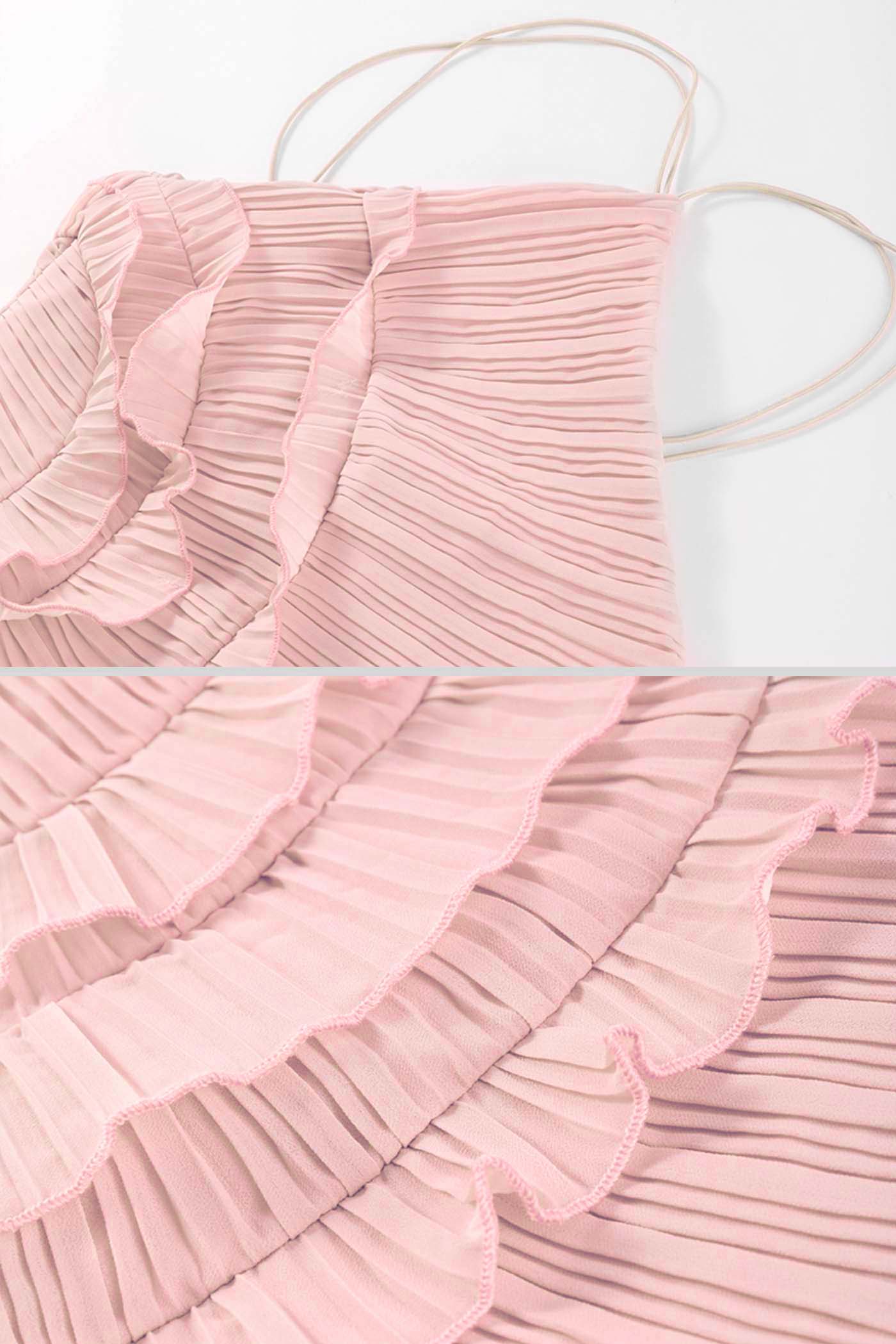 Women's Pink Dress Pleated Halter Neck Maxi | Wedding