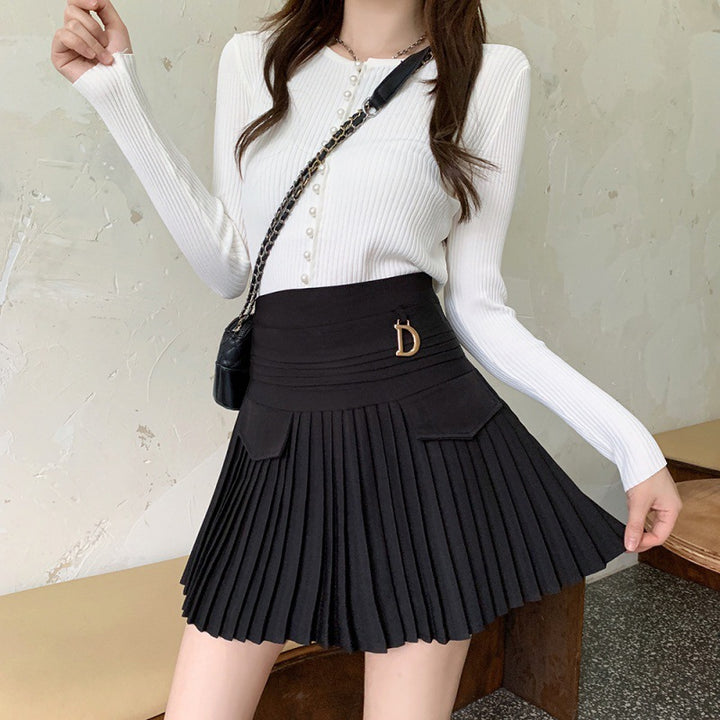 Women’s Pleated Mini Skirt High Waist | Pocket Detail