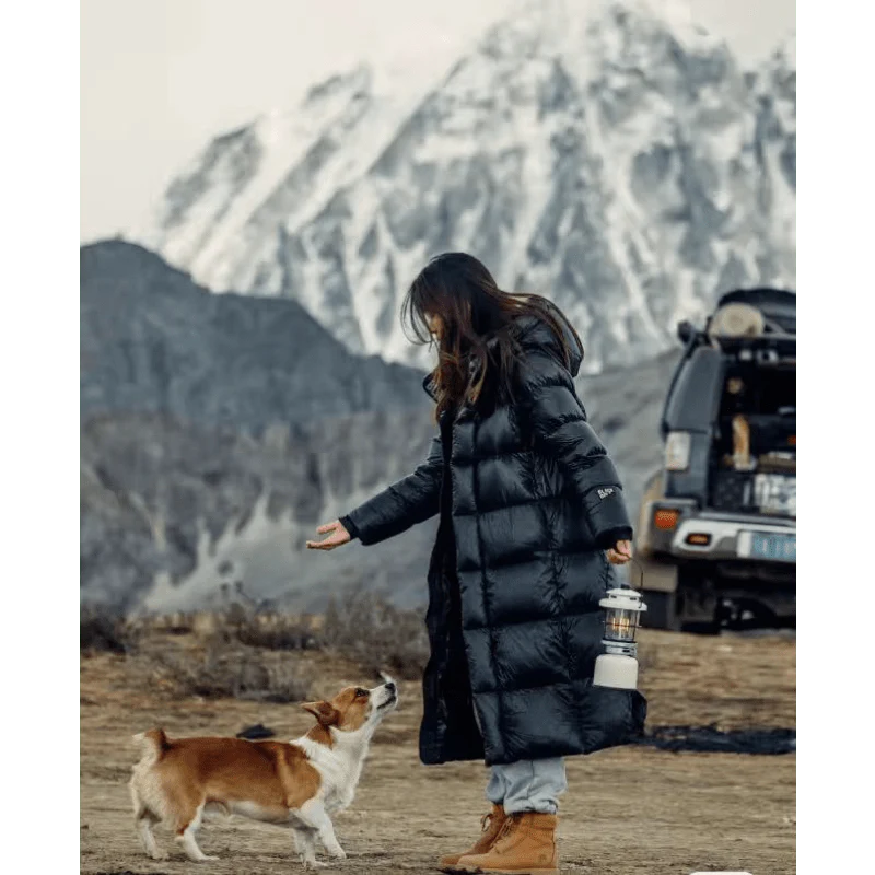 Women's Puffer Jacket Long Hooded Full Zip | Winter