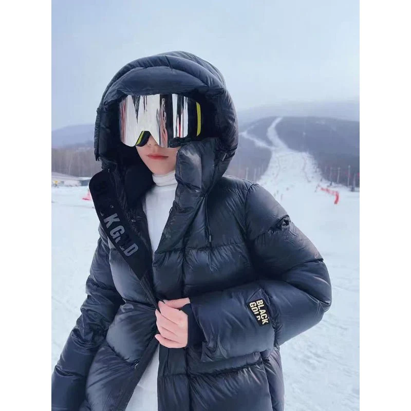 Women's Puffer Jacket Long Hooded Full Zip | Winter
