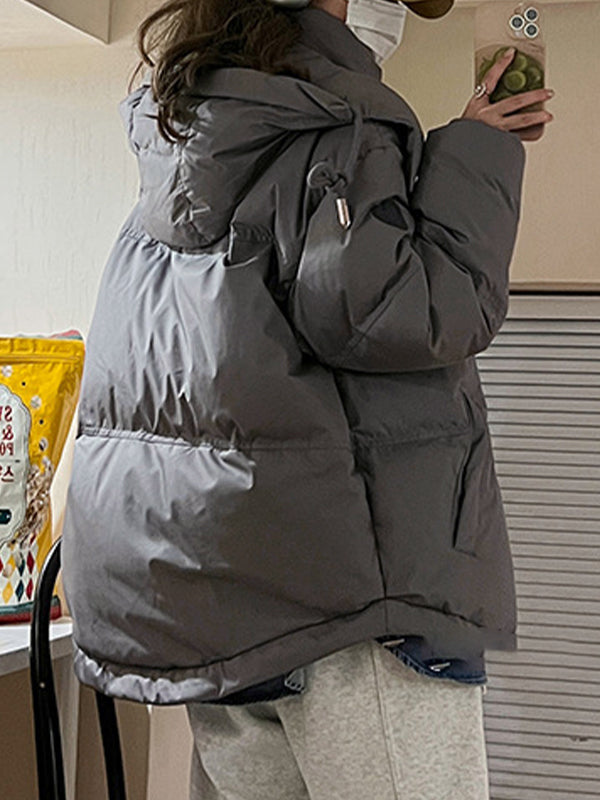 Women's Puffer Jacket Oversized with Hood | Zip Up