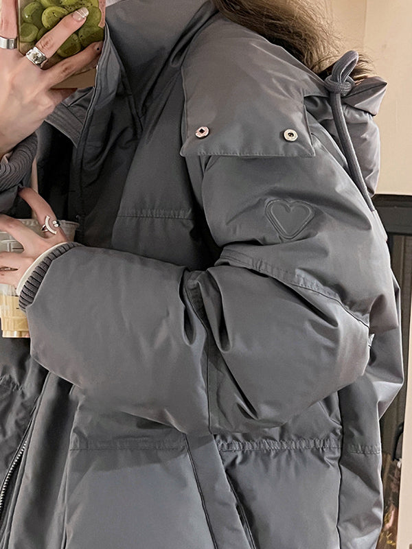 Women's Puffer Jacket Oversized with Hood | Zip Up
