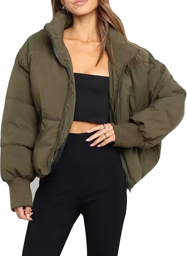 Women's Puffer Jacket Quilted Zip | Short
