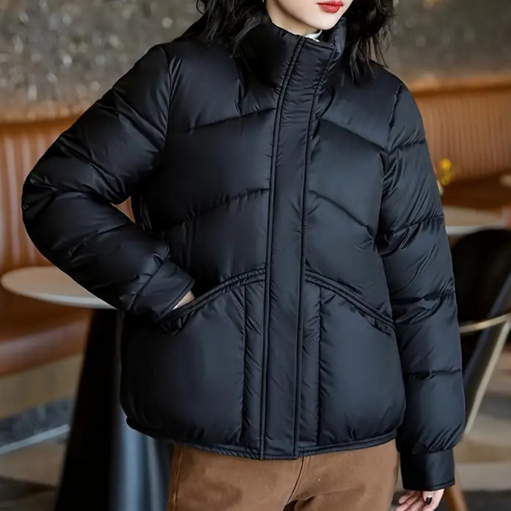 Women's Puffer Jacket Quilted Zip-Up | Padded