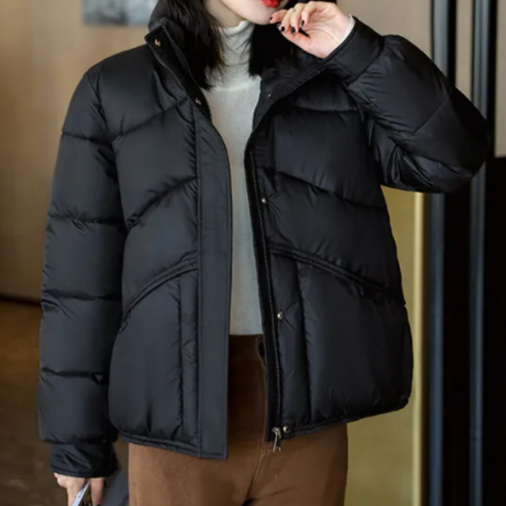 Women's Puffer Jacket Quilted Zip-Up | Padded