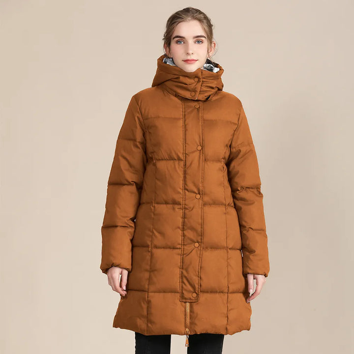 Women's Quilted Jacket Long Hooded | Puffer Style