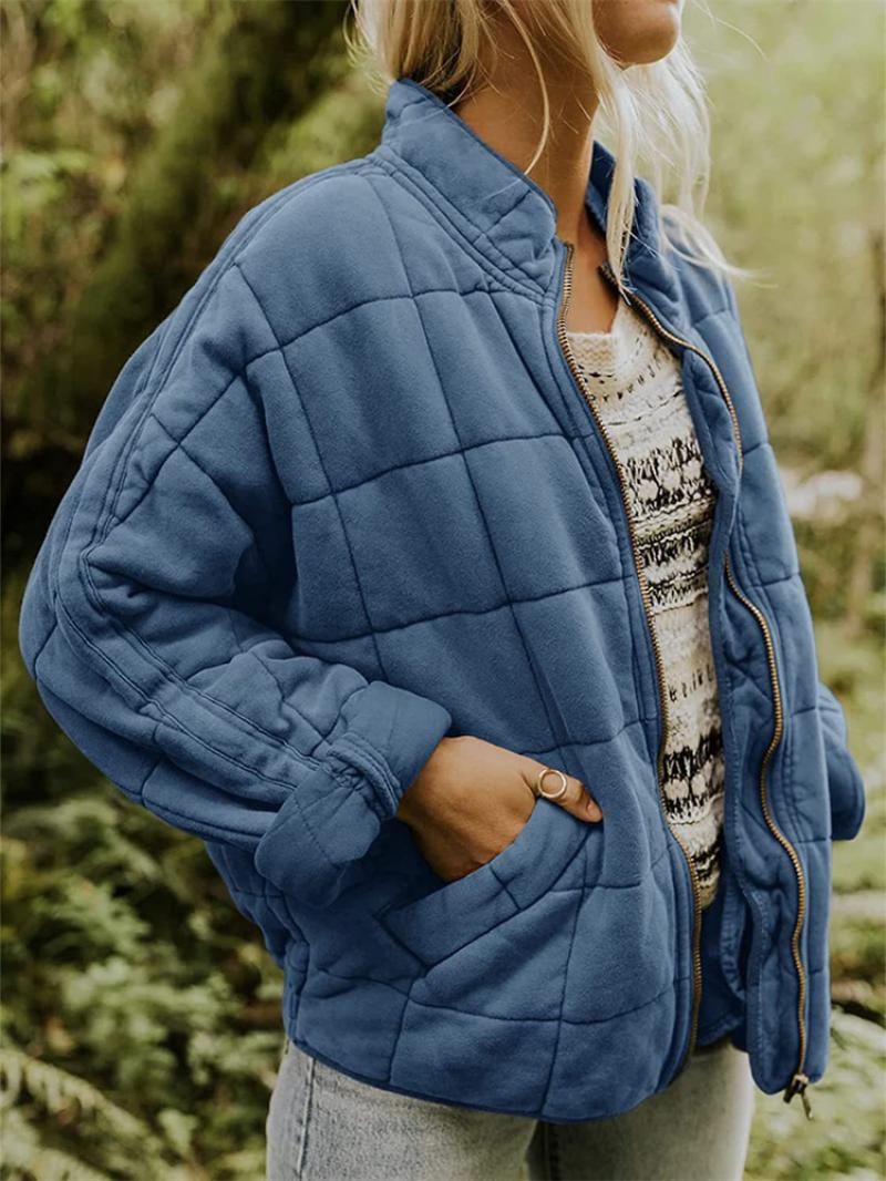Women's Quilted Jacket Zip Front | Casual Style