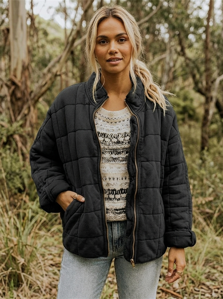 Women's Quilted Jacket Zip Front | Casual Style