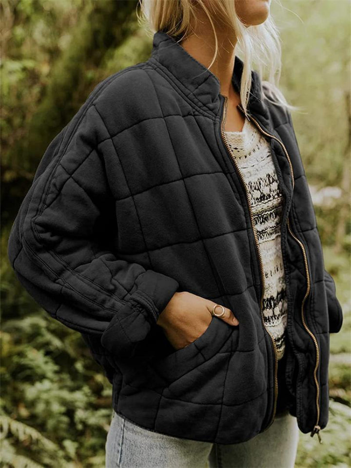 Women's Quilted Jacket Zip Front | Casual Style