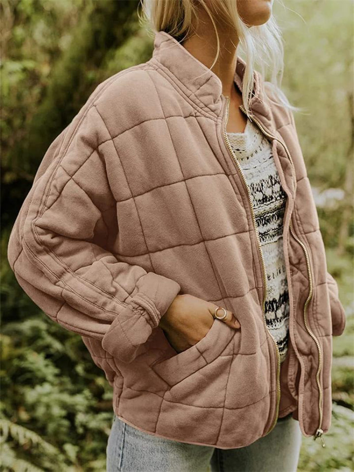 Women's Quilted Jacket Zip Front | Casual Style