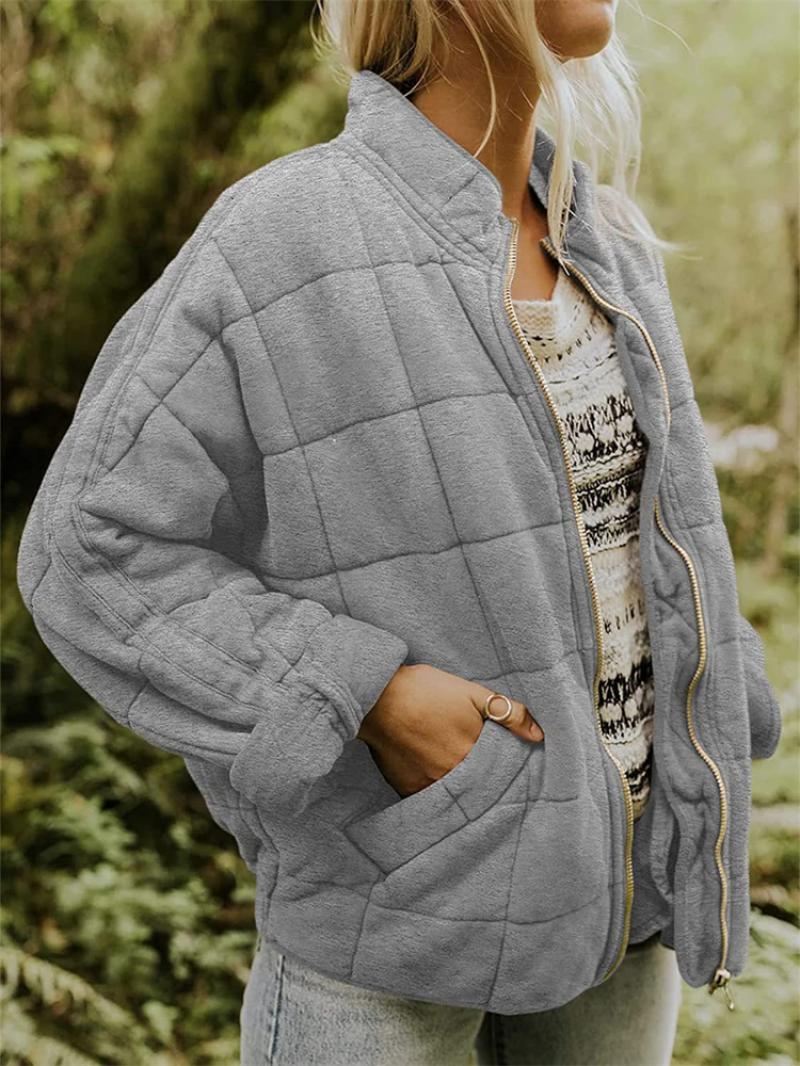 Women's Quilted Jacket Zip Front | Casual Style