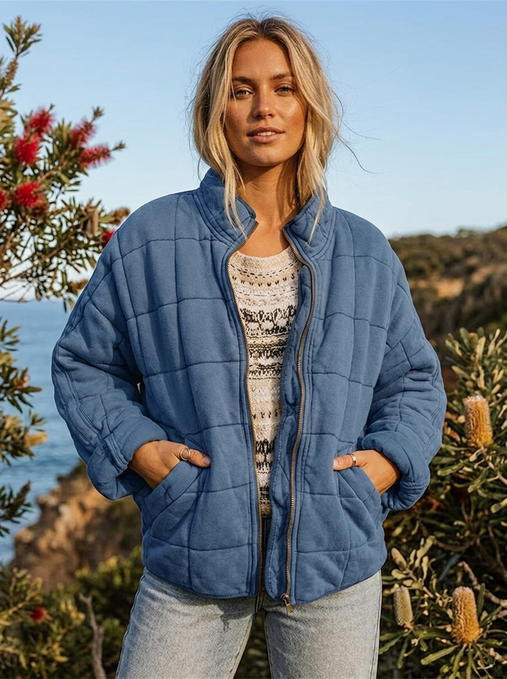 Women's Quilted Jacket Zip Front | Casual Style