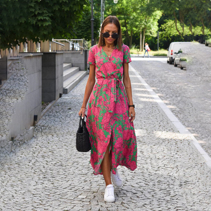 Women's Races Dresses Floral Wrap Maxi | Casual Style
