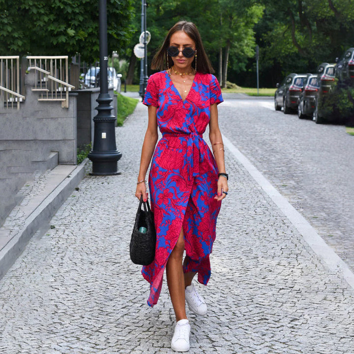 Women's Races Dresses Floral Wrap Maxi | Casual Style