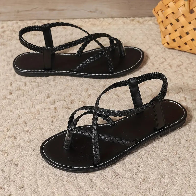 Women's Sandals Braided Strap | Summer Footwear