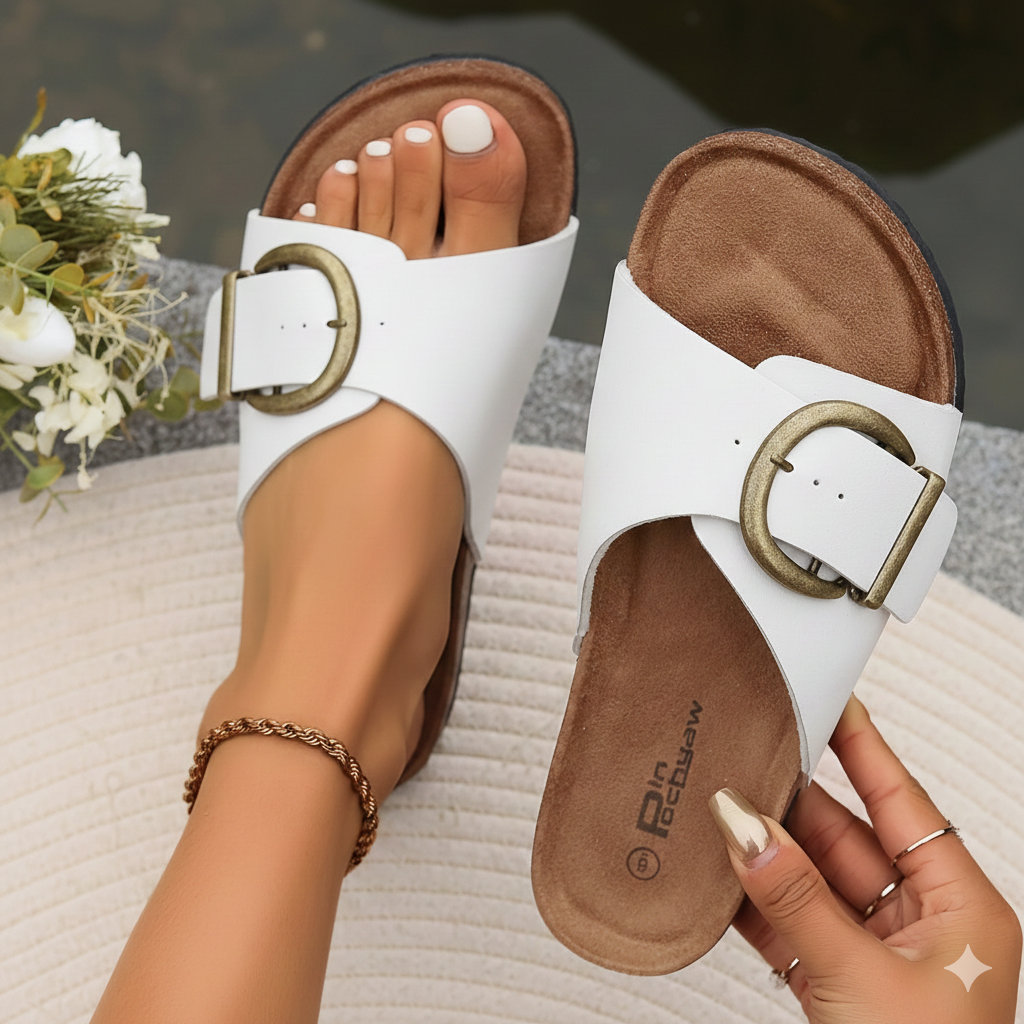 Women's Sandals Buckle Strap Arch Support | Comfort