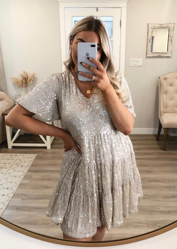 Women’s Sequin Dress Oversized Mini | Party