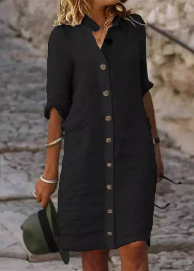 Women's Shirt Dress Button Front | Half Sleeve