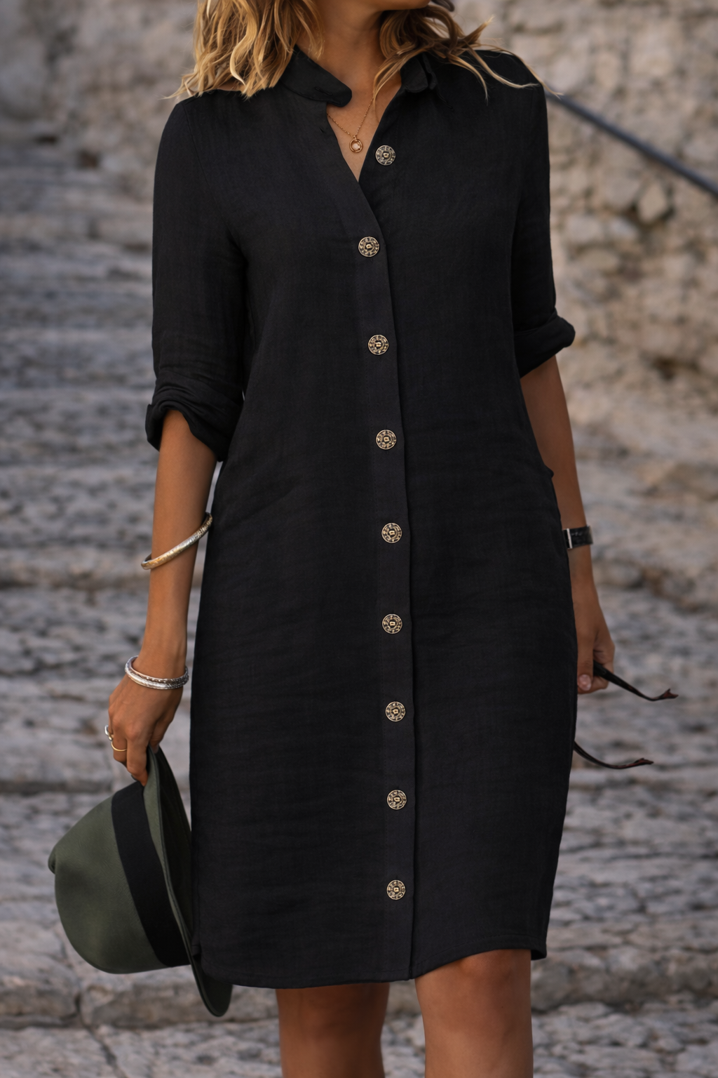 Women's Shirt Dress Button Front | Half Sleeve