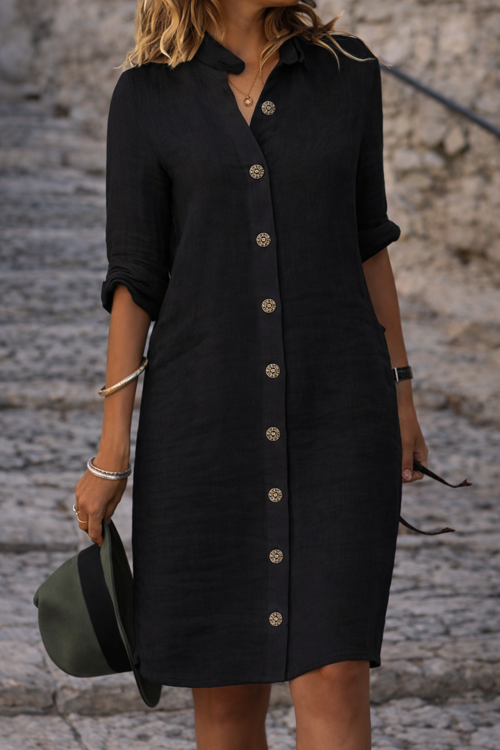 Women's Shirt Dress Button Front | Half Sleeve