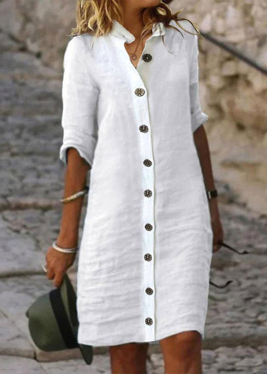 Women's Shirt Dress Button Front | Half Sleeve