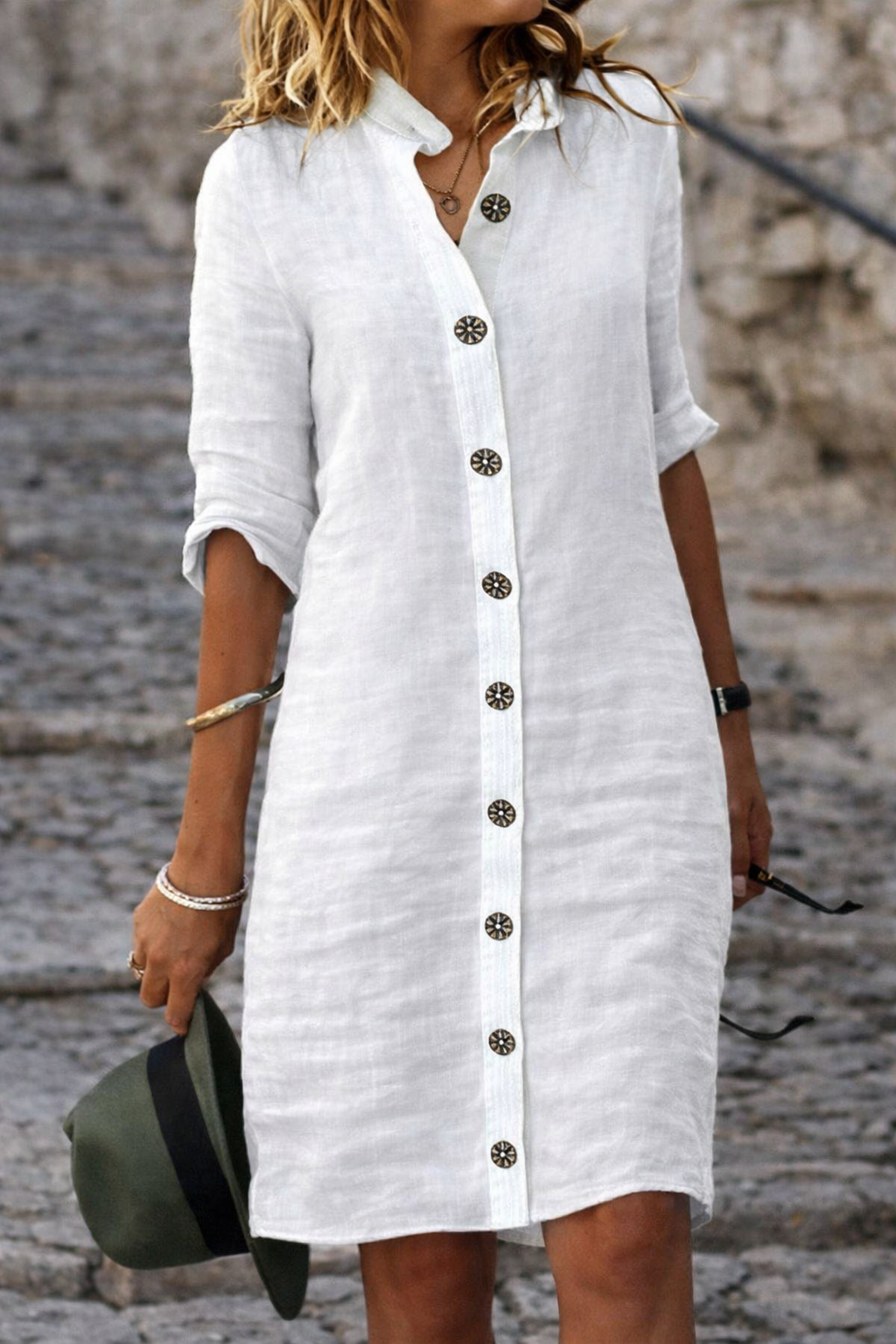 Women's Shirt Dress Button Front | Half Sleeve